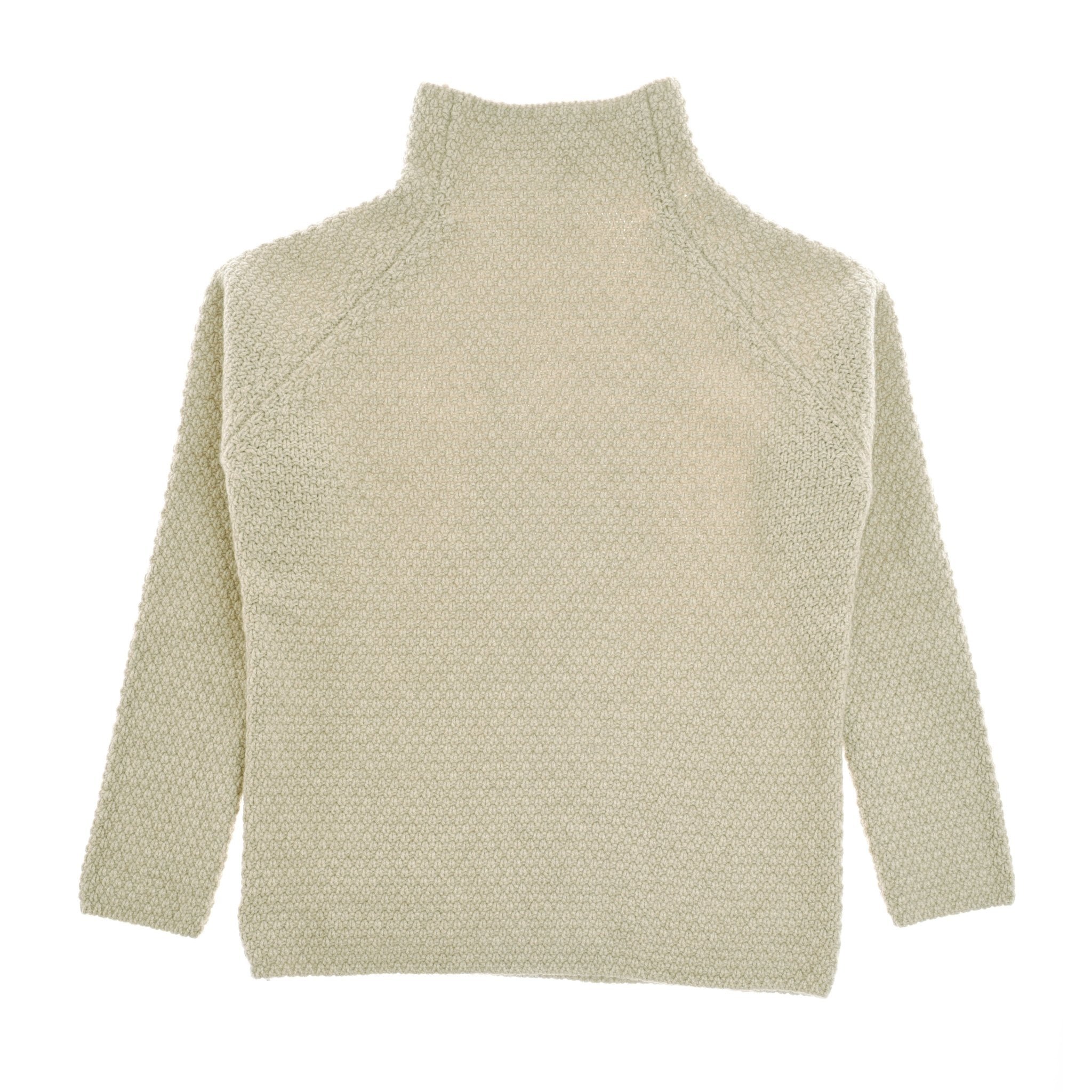 A Dark Med Dyed Cashmere Funnel Neck Jumper by Campbells of Beauly with a high neckline and long sleeves, shown flat on white. Luxuriously crafted, it features a subtle textured pattern throughout the fabric.