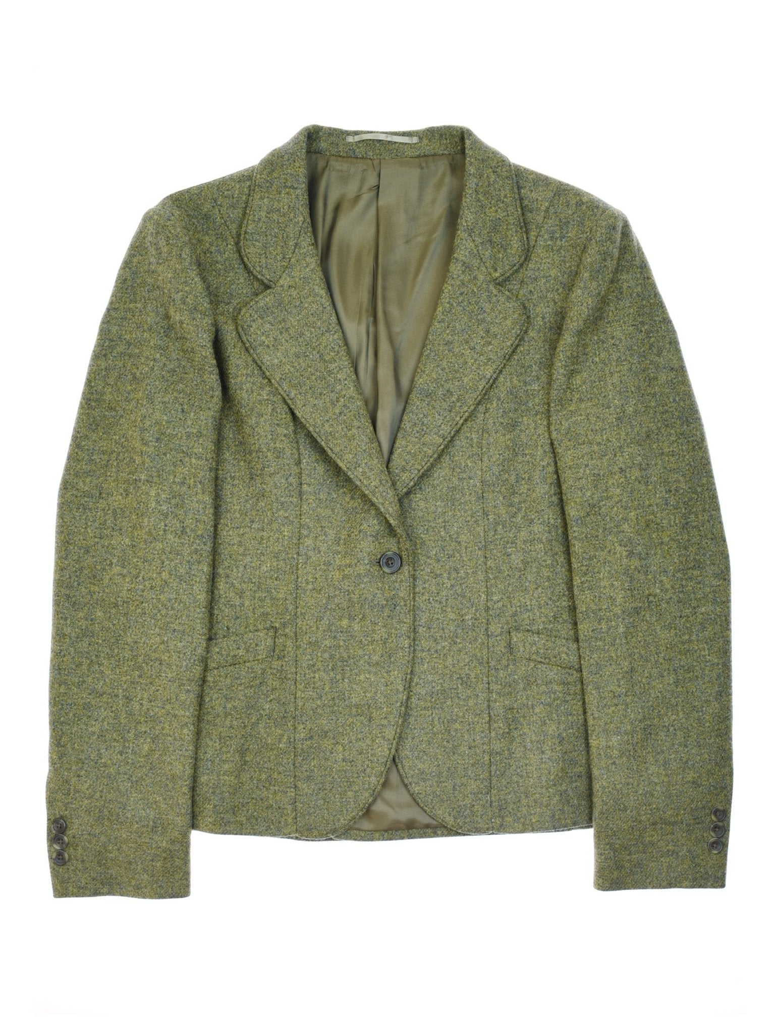 The Campbells of Beauly House Jacket in taupe features a single button closure, notched lapels, front pockets, and buttoned cuffs—timeless style displayed elegantly on a white background.