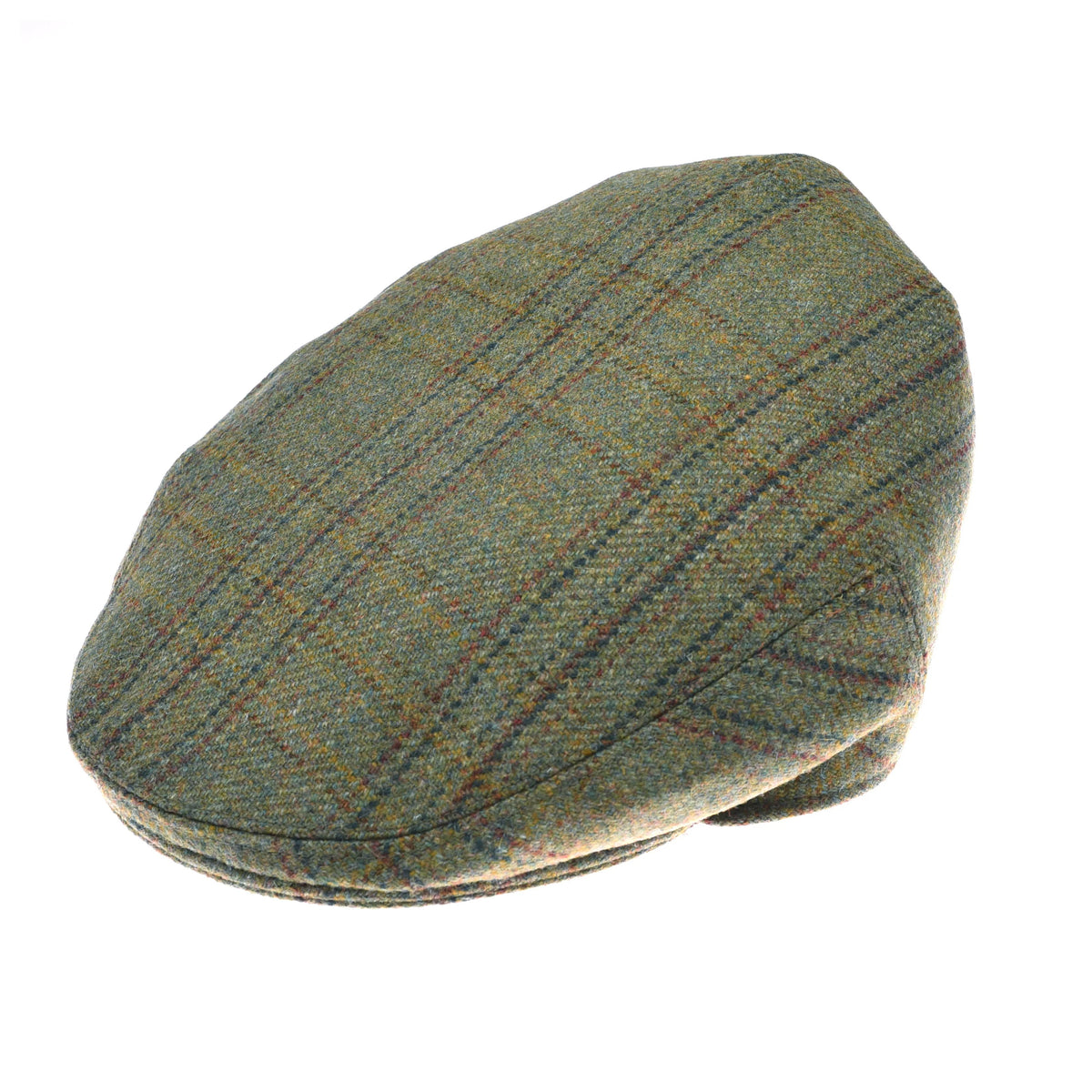 A Conon Cap by Campbell’s of Beauly in color G2102, featuring classic British tweed with a subtle plaid pattern, photographed against a white background.