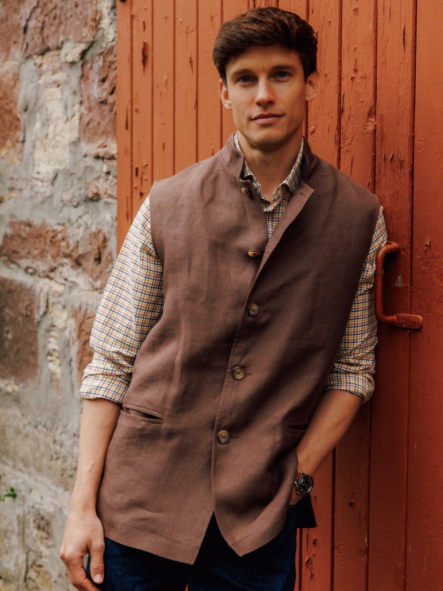 Linen Nehru Gilet | Campbell's of Beauly
