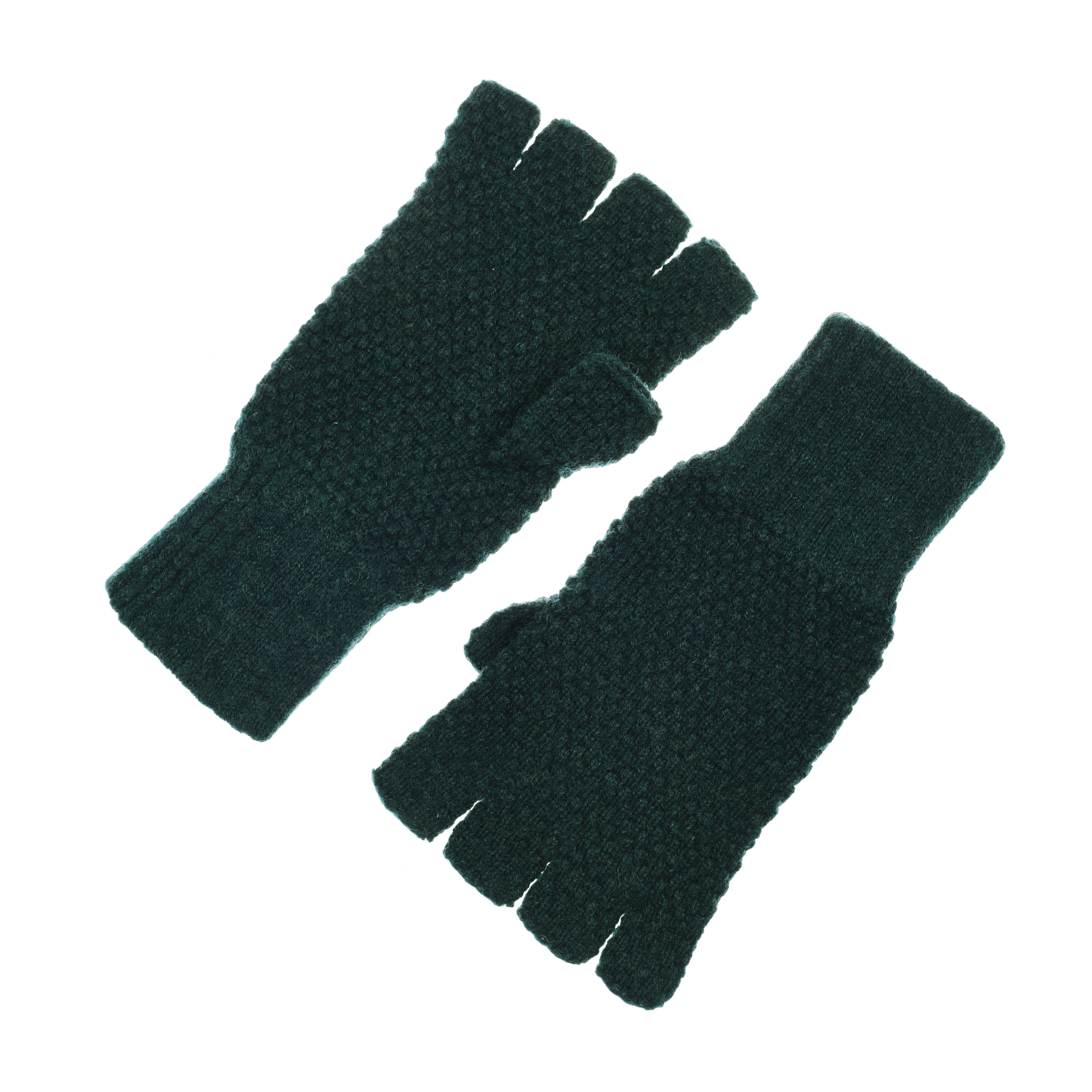 Moss Stitch Half-Finger Gloves