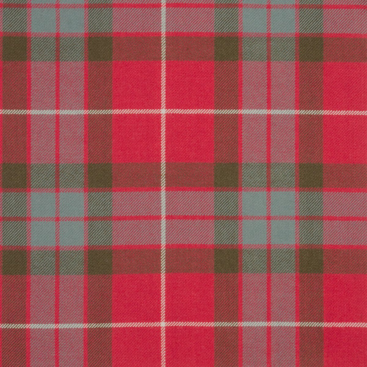 The Reversible Wool Wrap Dress by Campbell's of Beauly features a traditional checkered design in red, green, gray, and white plaid, expertly crafted from 100% wool tartan.