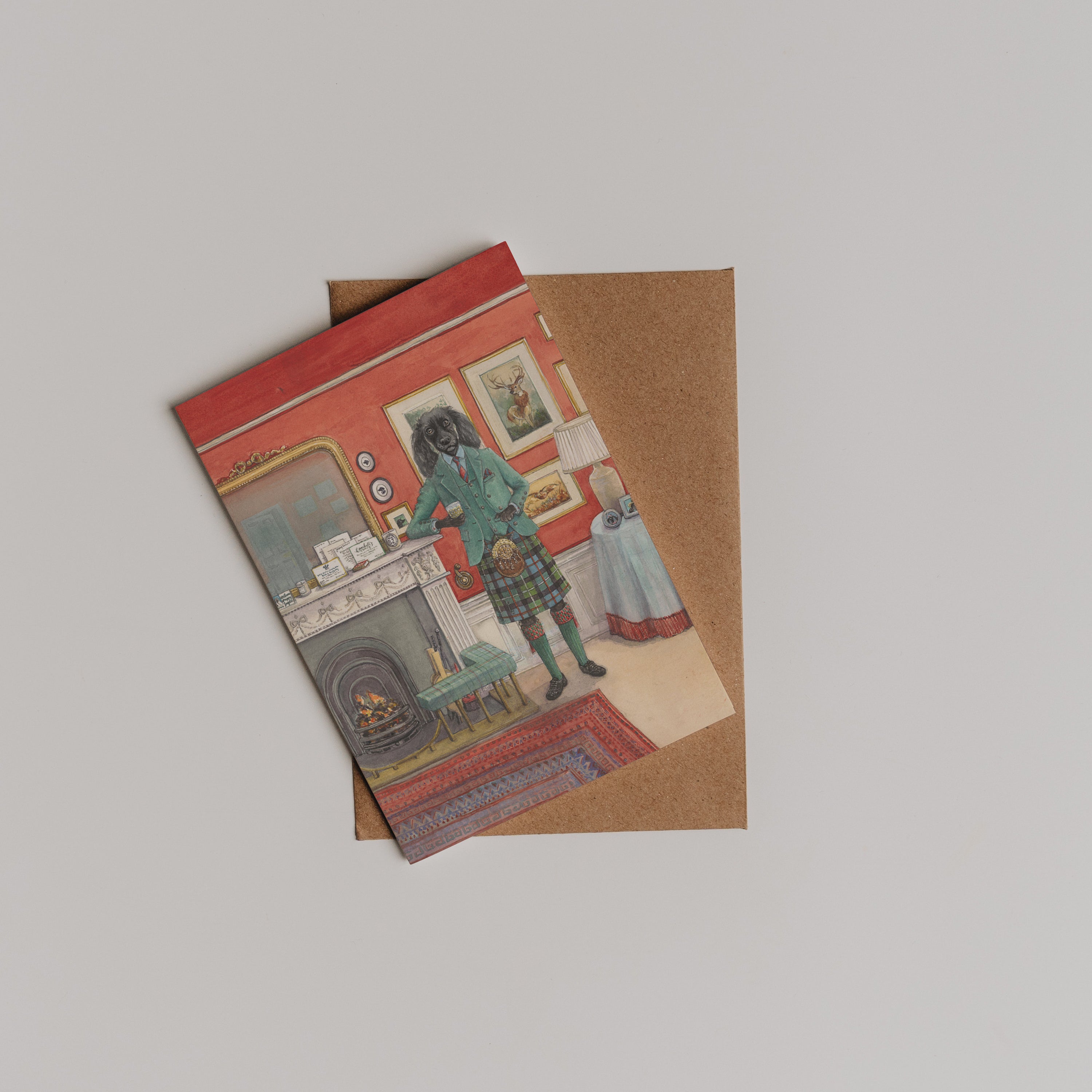 Fireside Dram Greeting Card