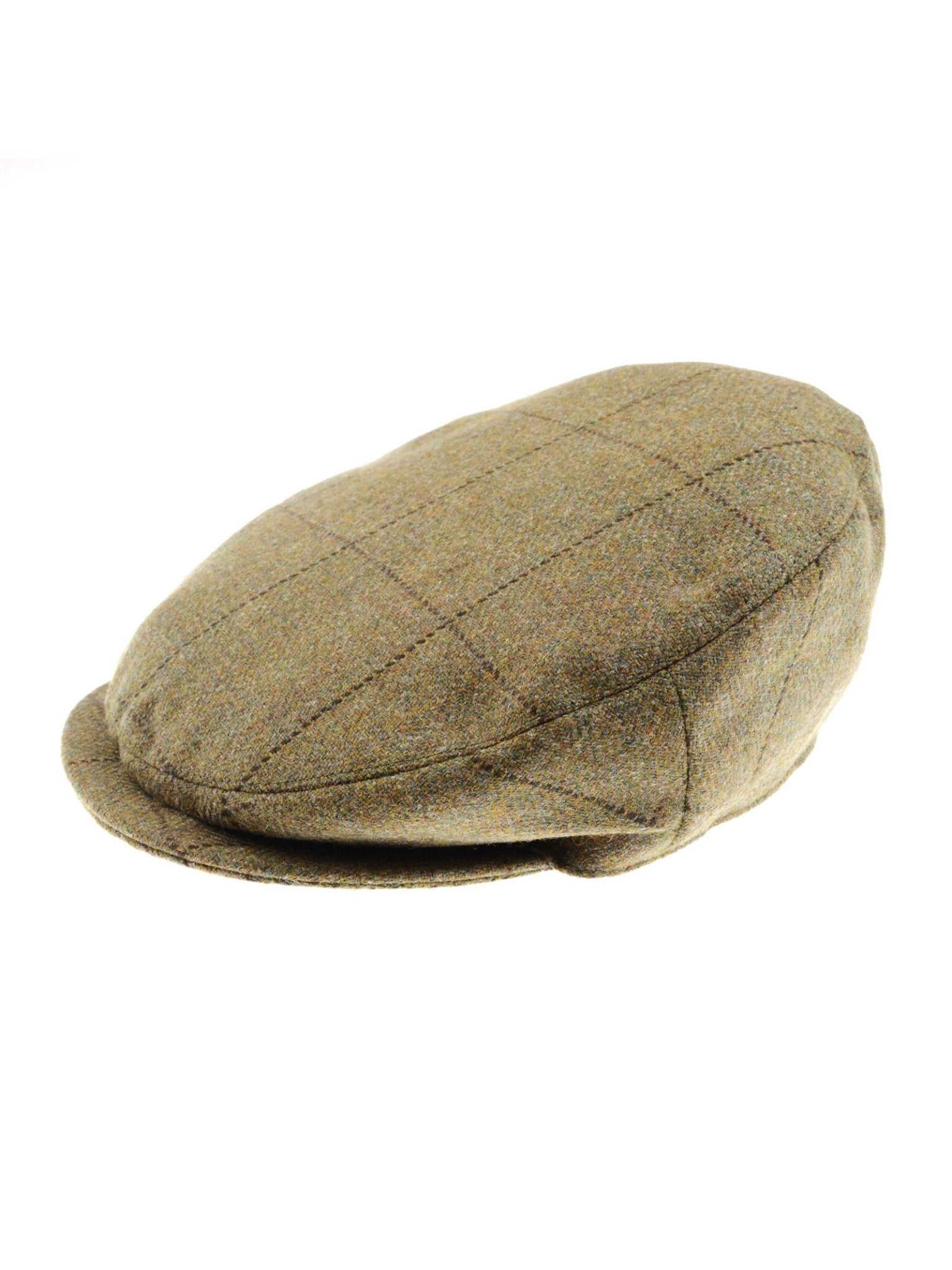 The Unisex Beauly Cap by Campbell's of Beauly in color K502 features a classic checkered tweed design, showcasing traditional British style, displayed against a white background.