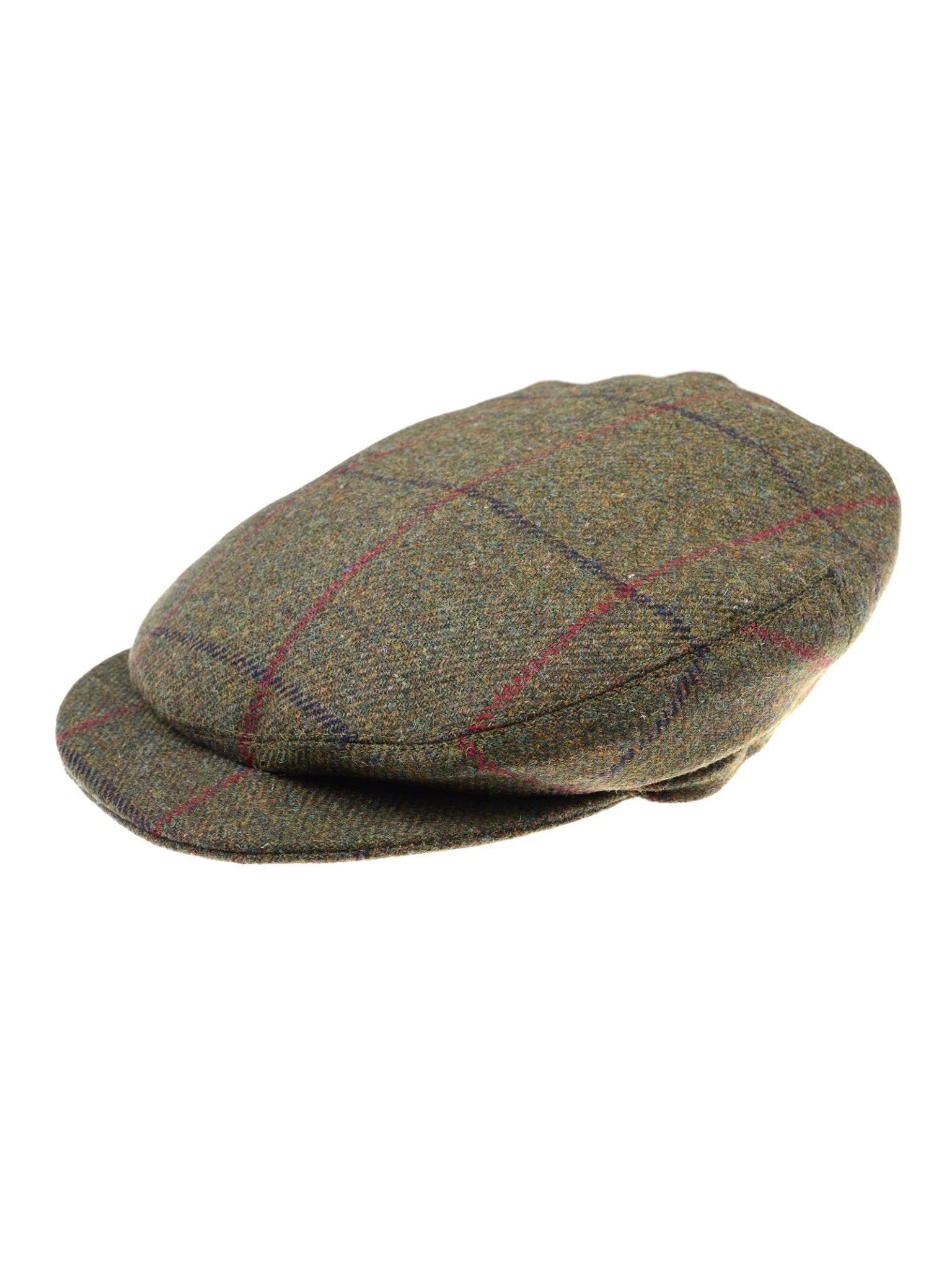 The Campbell's of Beauly Unisex Beauly Cap in color K573 features a classic flat cap design with a brown tweed base and red-blue plaid pattern, shown against a white background.