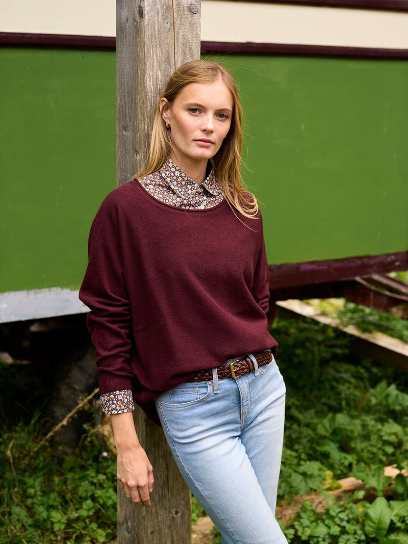 Merino Cashmere Boat Neck Jumper