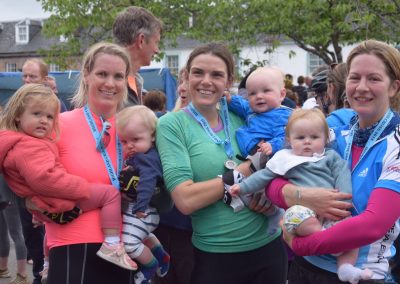 Gemma heather nicola complete the highland cross reunited with their babies