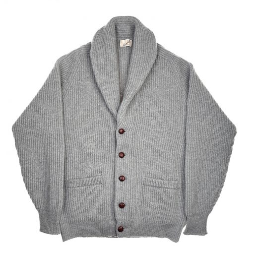 shawl collar cardigan grey