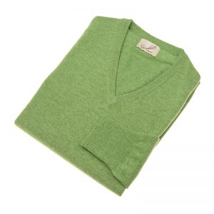 green v neck jumper