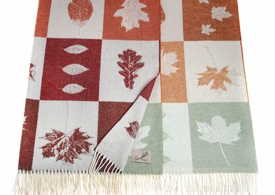 blanket with leaves pattern