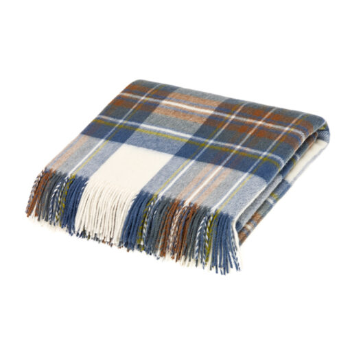 Muted Blue Stewart Tartan Blanket - Campbell's of Beauly