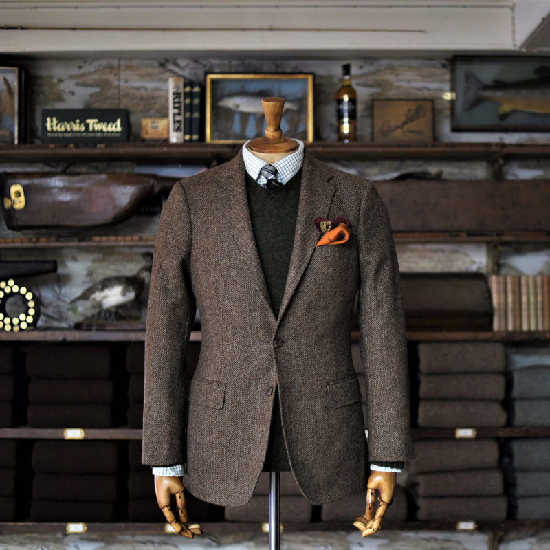 House Jacket Brown Herringbone Tweed - Campbell's of Beauly